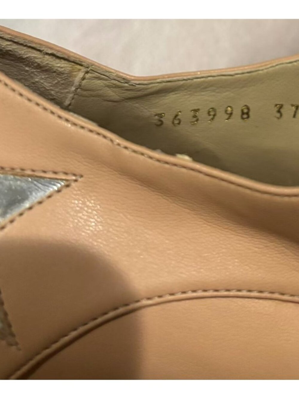 Stella McCartney Beige Platform Derby Shoes with Gold Stars - Picture 6 of 8